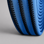 Close-up of NIEDNER PRO blue woven jacket and black ribs