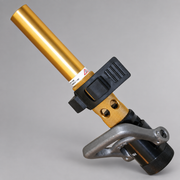 Original QUICK FIST clamp securing a foam nozzle for fire apparatus storage