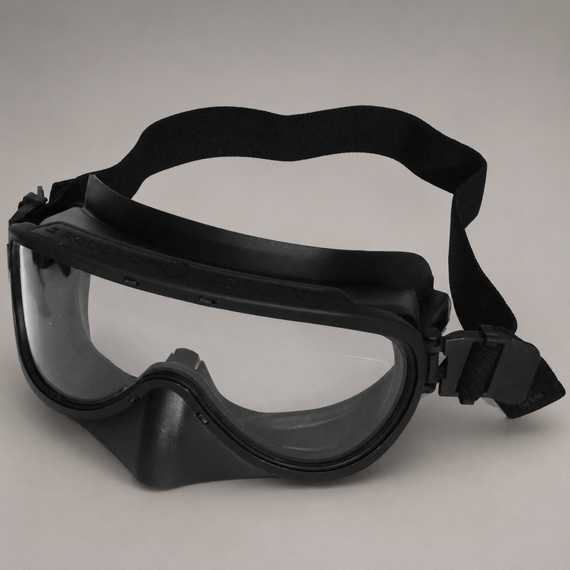 Angled view of Paulson A-TAC wildland firefighting goggles with clear lens