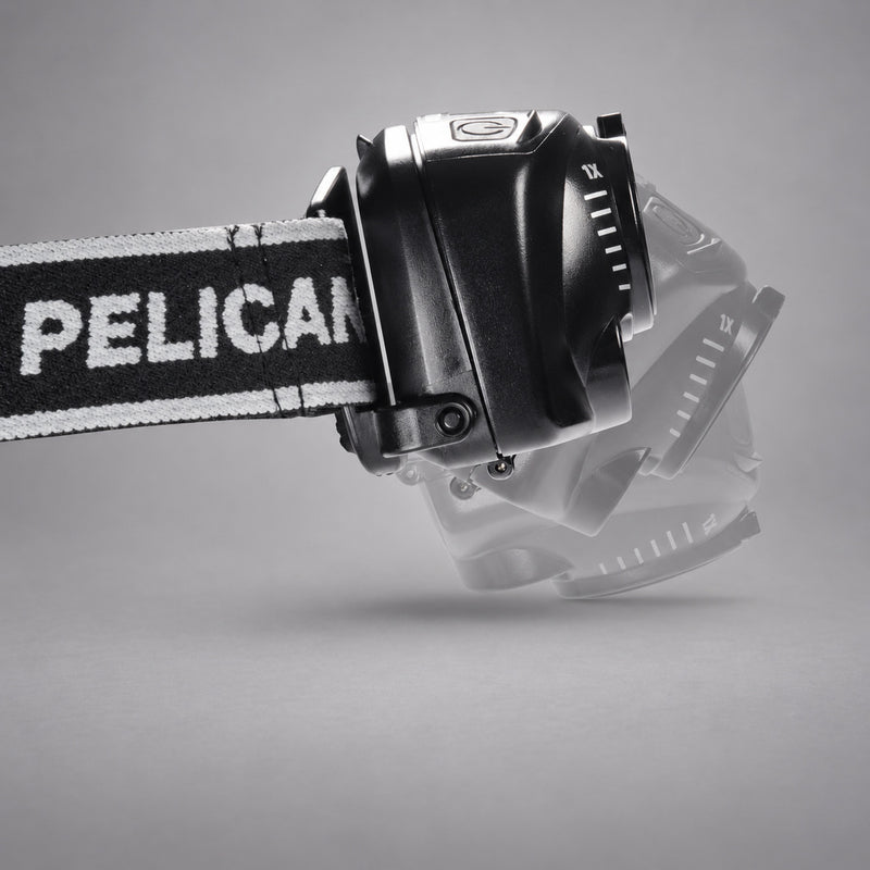 Side view of Pelican 2720 headlamp pivot adjustment
