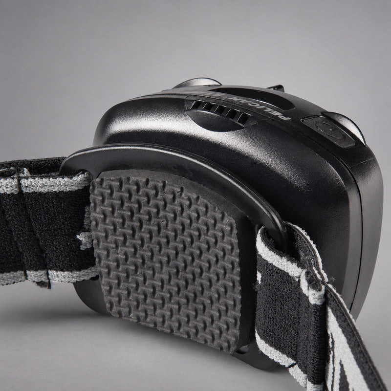 Rear comfort pad and strap on Pelican 2720 headlamp