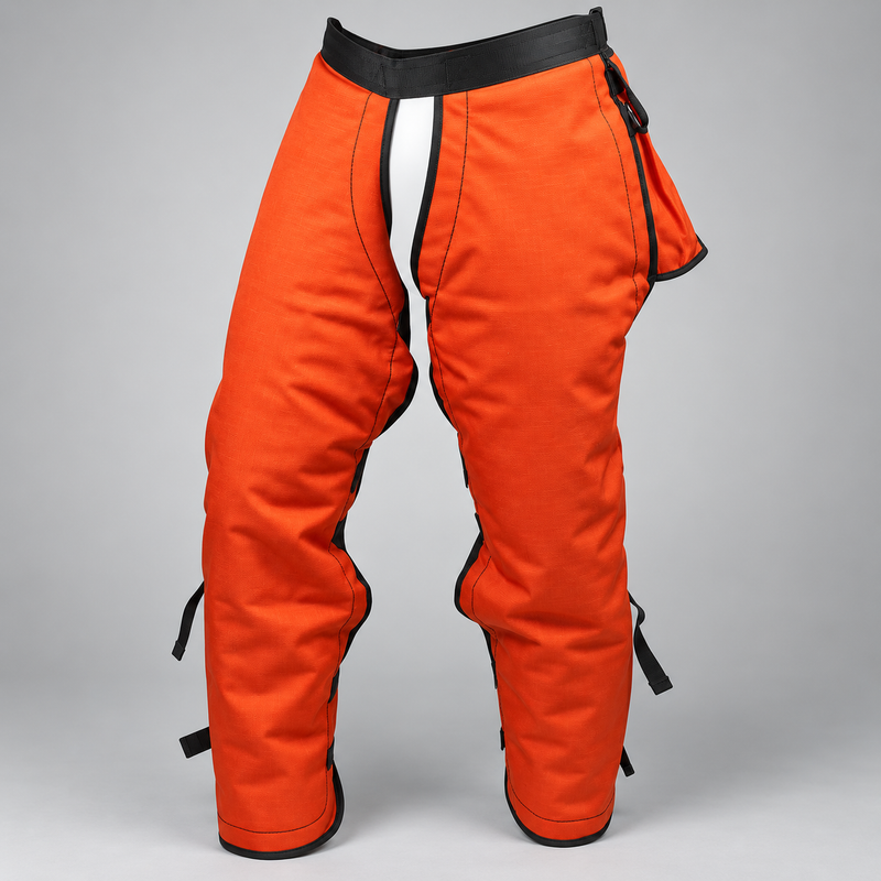 PGI five-ply orange wildland forestry chainsaw chaps