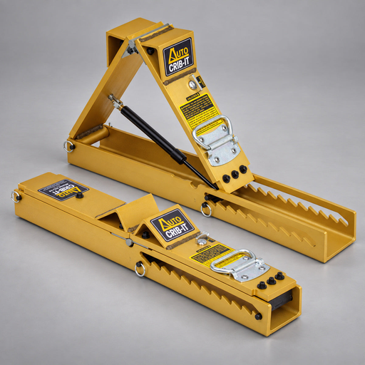 Gold Power Hawk AC-13 Auto Crib-It tools in raised and folded positions, sold as a pair