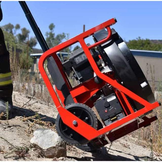 RAMFAN EX150Li All-Terrain fan being transported over uneven ground