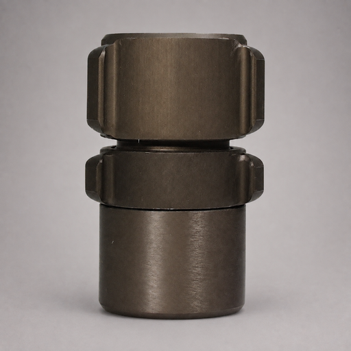Alt text: Close-up of a Red Head Brass expansion ring fire hose coupling with rocker lugs