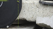 LT ONE lifting bag height markings beside a raised concrete load