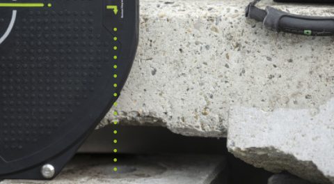 LT ONE lifting bag height markings beside a raised concrete load