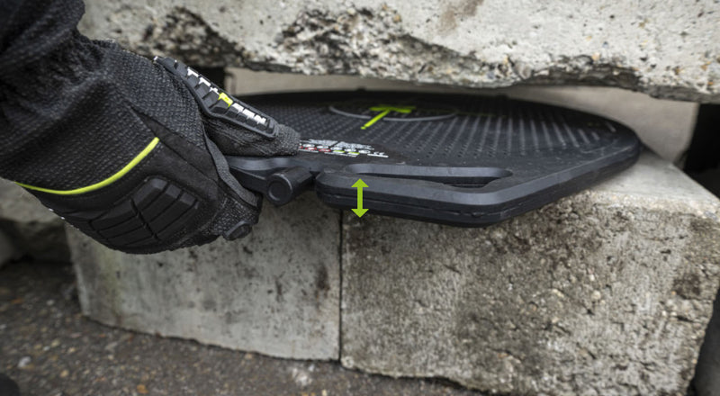 Thin uninflated LT ONE lifting bag inserted beneath a concrete load