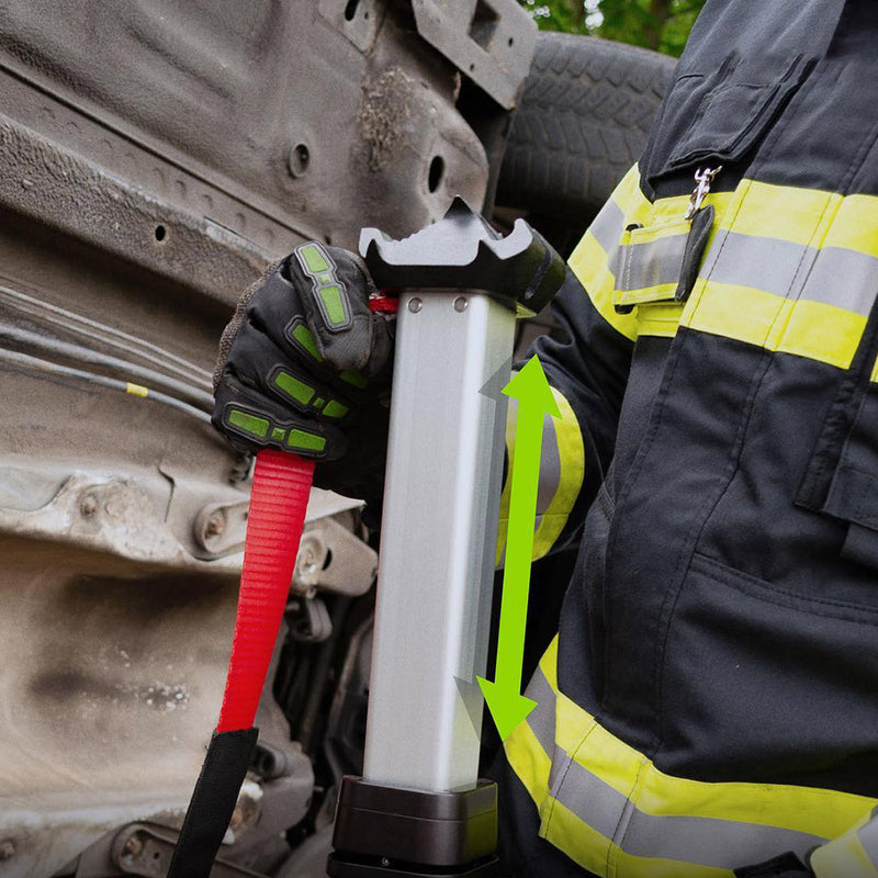 Firefighter extending a RESQTEC RAVE Strut with automatic locking