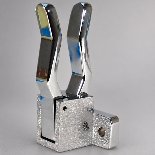 Chrome fire axe blade bracket for secure apparatus-mounted axe storage