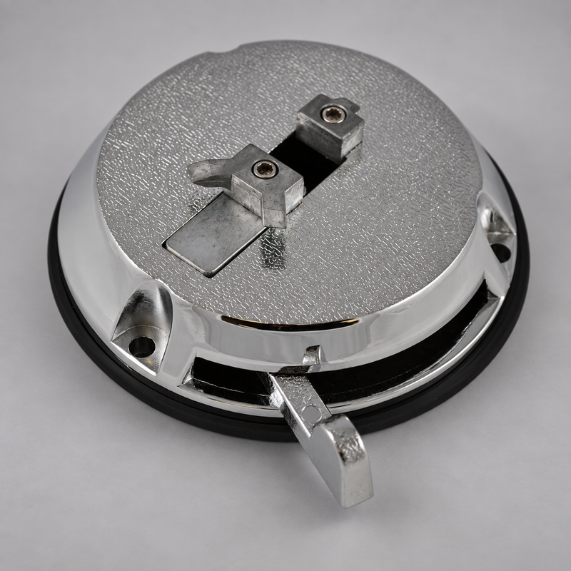 South Park Quic-Loc 1½-inch chrome nozzle mounting plate on light gray background