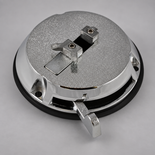 South Park Quic-Loc 1½-inch chrome nozzle mounting plate on light gray background