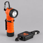 Orange Streamlight PolyTac 90 X with optional Gear Keeper accessory, sold separately
