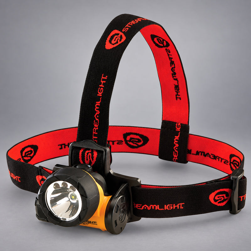 Streamlight Trident headlamp with elastic and rubber straps