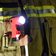 Orange Streamlight Vantage 180 X clipped to firefighter turnout gear