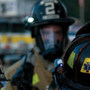 Streamlight Vantage lights in use on firefighter helmets