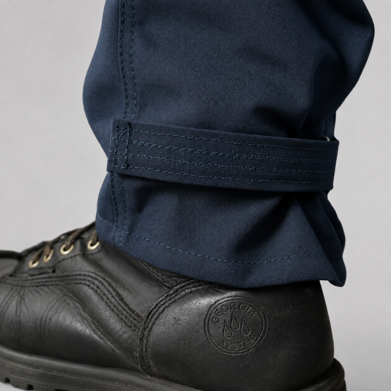 Cargo pocket detail on navy Strike Team Elite wildland fire pants