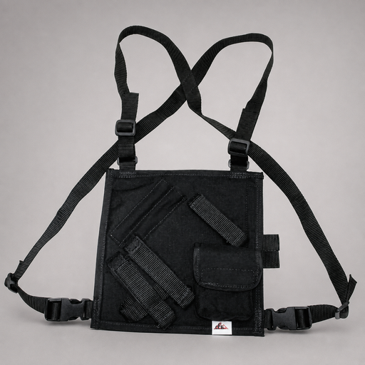 Strike Team firefighter radio holder with adjustable neck and chest harness