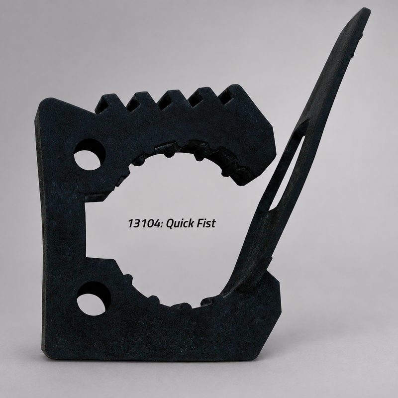 Super QUICK FIST clamps securing an air cylinder for vehicle equipment storage