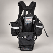 Open True North Bushwhacker pack showing internal mesh organizer pockets