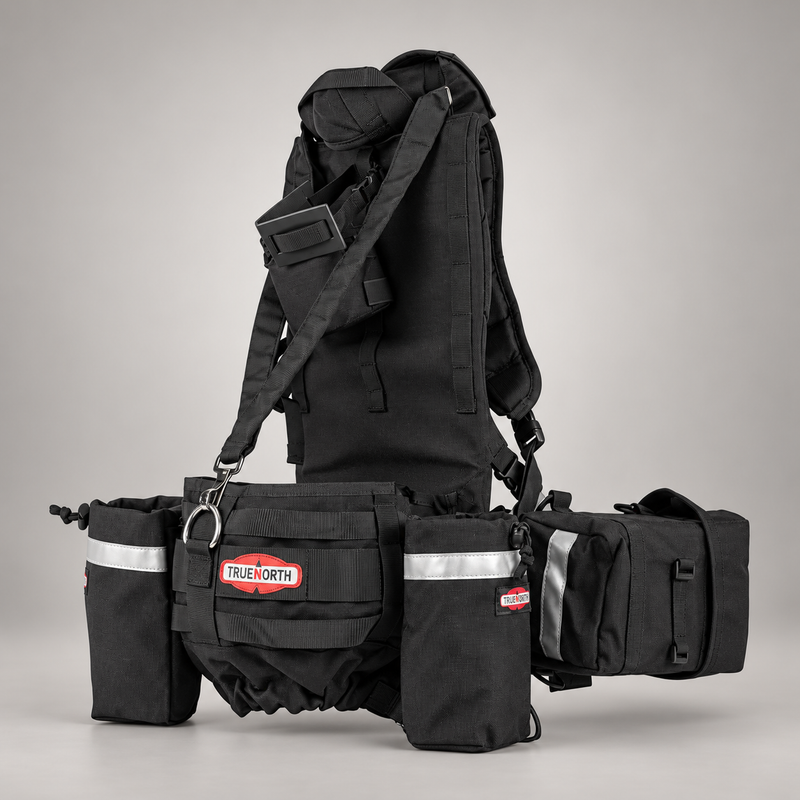 True North Chainsaw Pack with shoulder harness and modular storage pouches