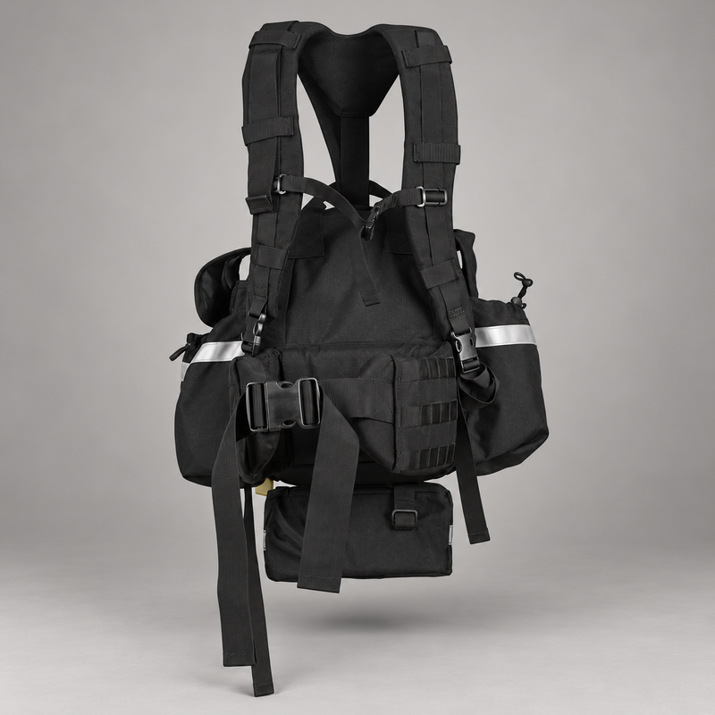 Top view of True North Fireball pack showing attachment points and side pockets