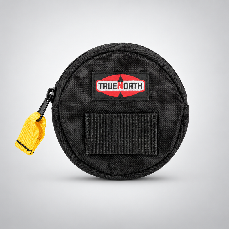 True North black flagging tape dispenser with zipper opening and attachment strap
