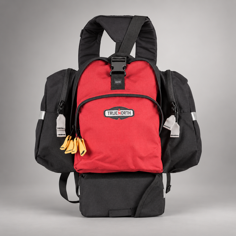 True North Spitfire wildland firefighting pack in red, front view