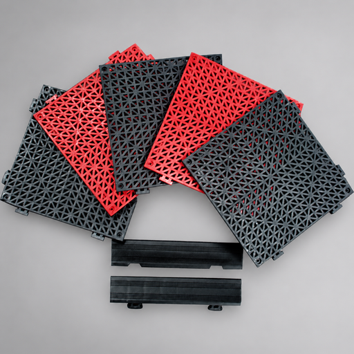 Turtle Plastics Turtle Tile interlocking compartment matting for fire apparatus