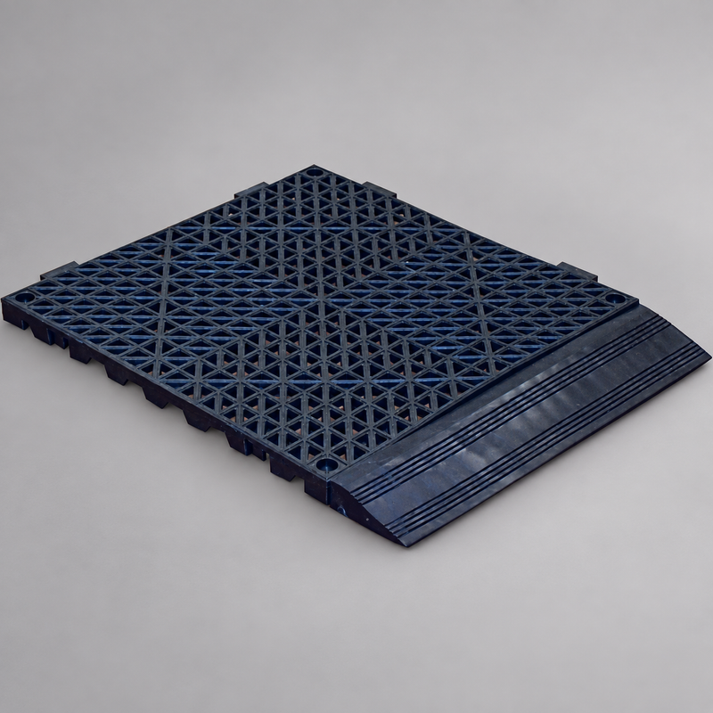 Black Turtle Tile 12 x 12 inch compartment matting for fire apparatus