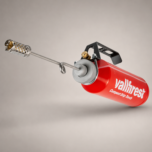Vallfirest 1L Compact Drip Torch with 360-degree burner and red HDPE fuel tank