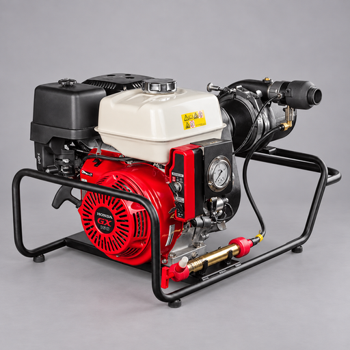 Vallfirest Black Hawk BH4-13 portable fire pump on a light gray studio background