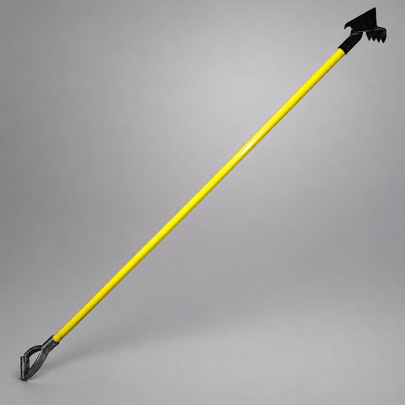Nupla ceiling and wall hook with aluminum D grip on gray background