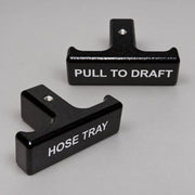 CFE remote tee handle lettering examples reading PULL TO DRAFT and HOSE TRAY