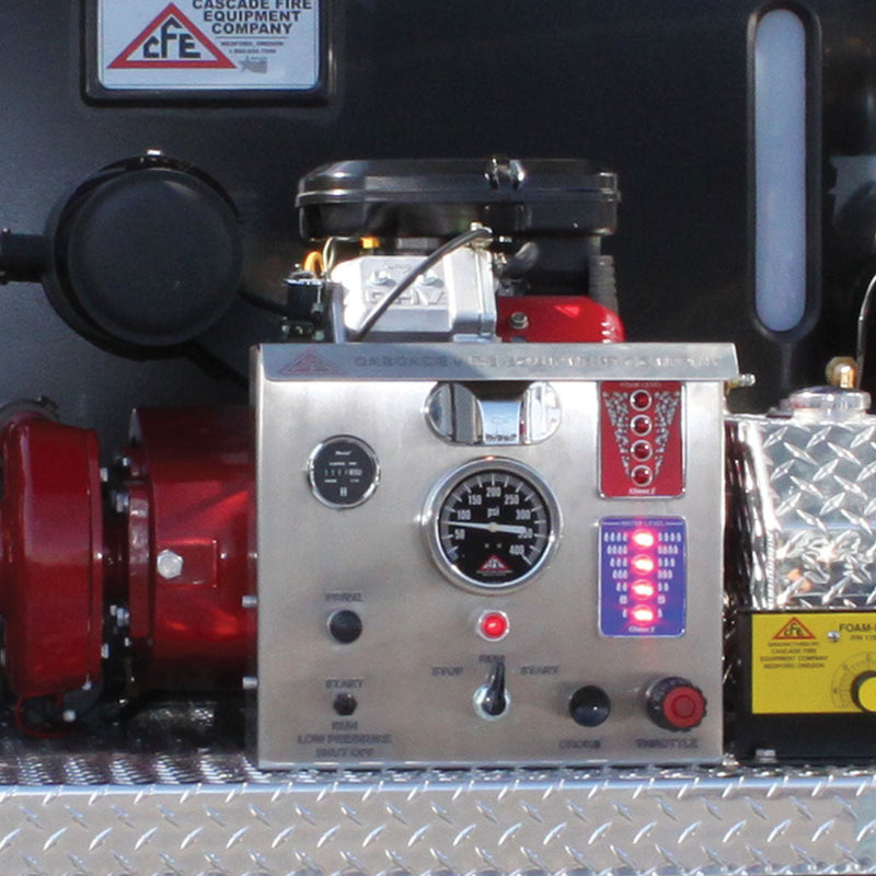 Class 1 Intelli-Tank remote tank level indicator installed on a fire apparatus control console