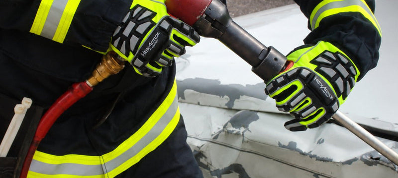HexArmor EXT Rescue 4011 gloves worn during extrication tool use