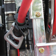 Original QUICK FIST clamp securing hose on fire apparatus