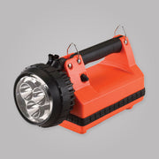 Orange three-LED Streamlight E-Spot LiteBox lantern with front spot reflectors and carry handle