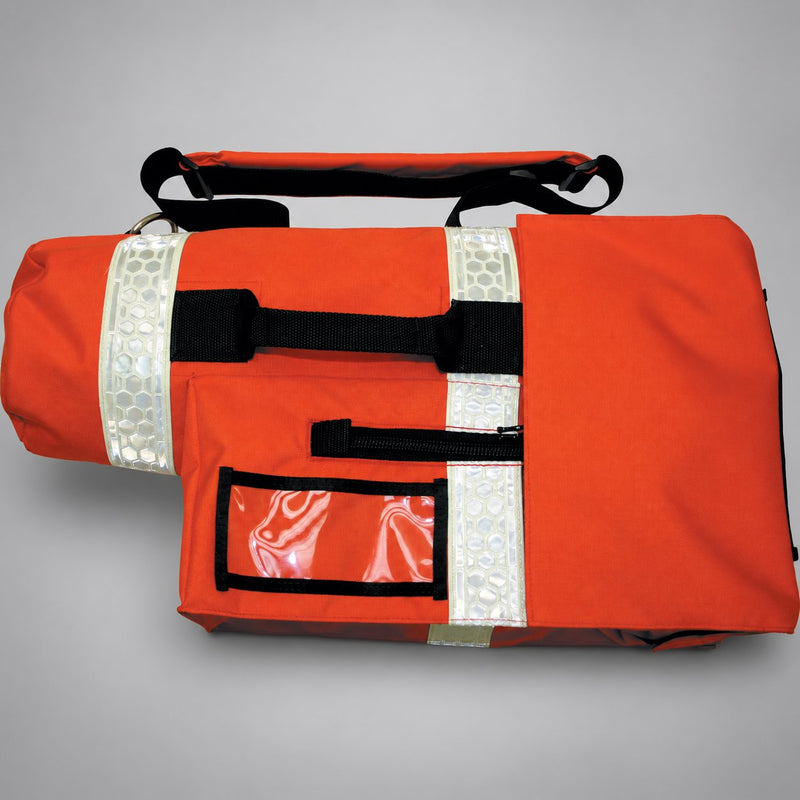 Orange Cascade RIT bag with a black shoulder strap, carrying handle, side pocket and reflective trim.